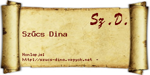 Szűcs Dina névjegykártya