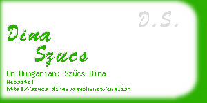 dina szucs business card