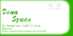 dina szucs business card